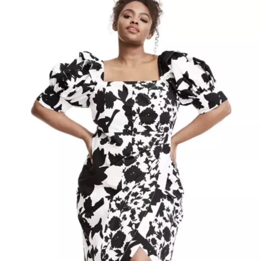 Christopher John Rogers black and white dress size 28w/30w brand new with tags.
